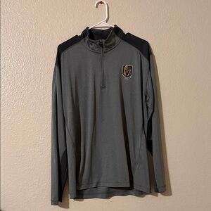 VGK Gray and Black Quarter-Zip Pullover